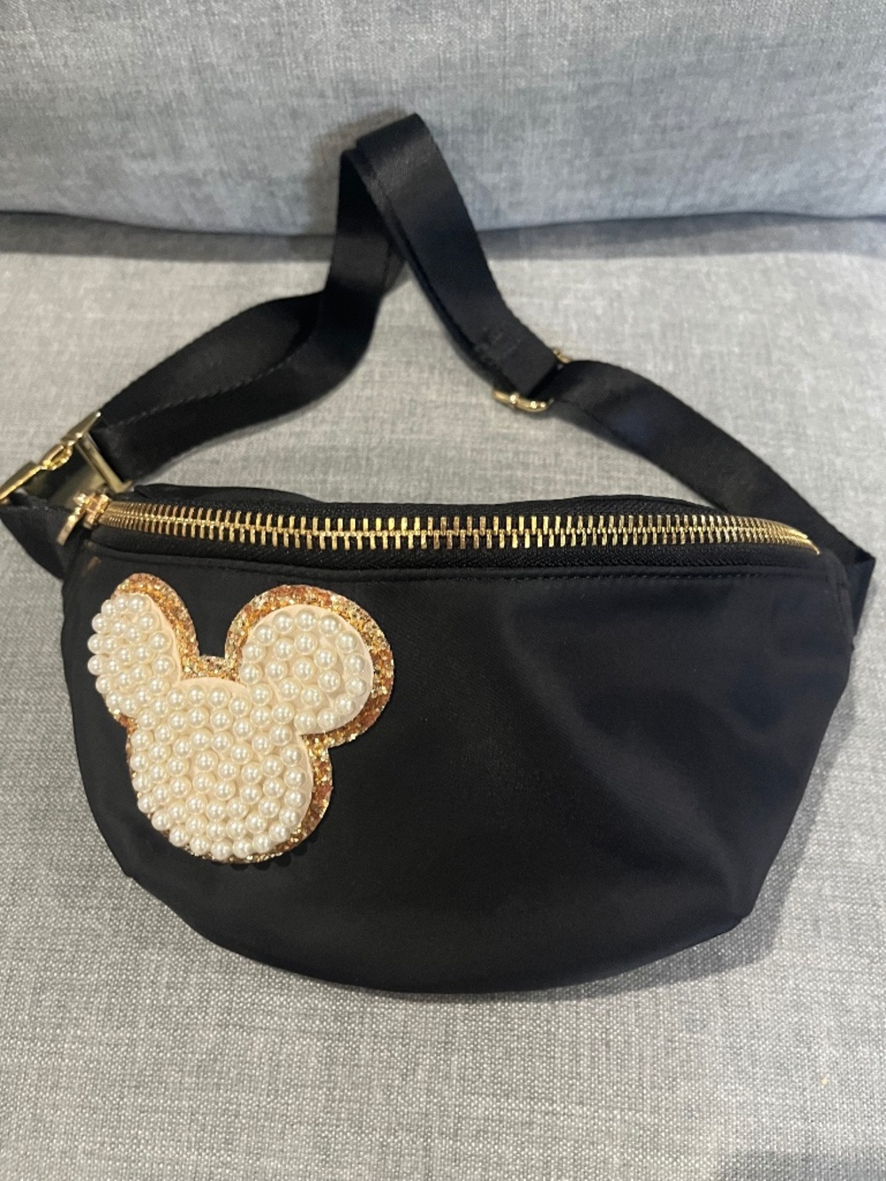 Stoney Clover Lane Black with Pearl Mickey Fanny Pack/Crossbody